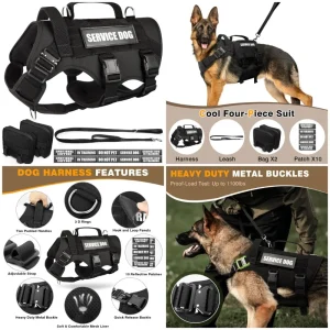 Tactical Dog Harness with Dog Leash